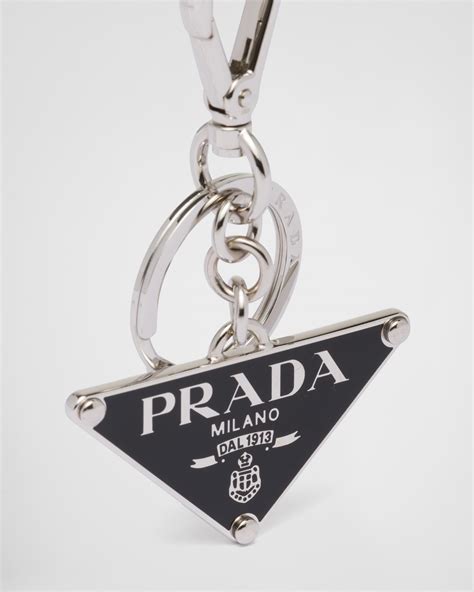 prada schlüsselanhänger initialen|Steel/black Metal keychain .